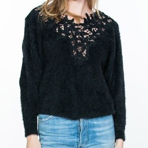V-NECK LACE SWEATER
